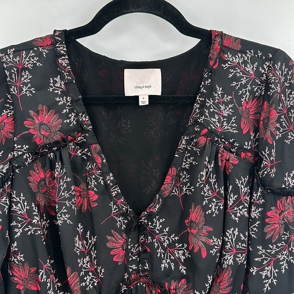 Cinq a Sept Simmons‎ Floral Top Raspberry Multi Small - Picture 5 of 8